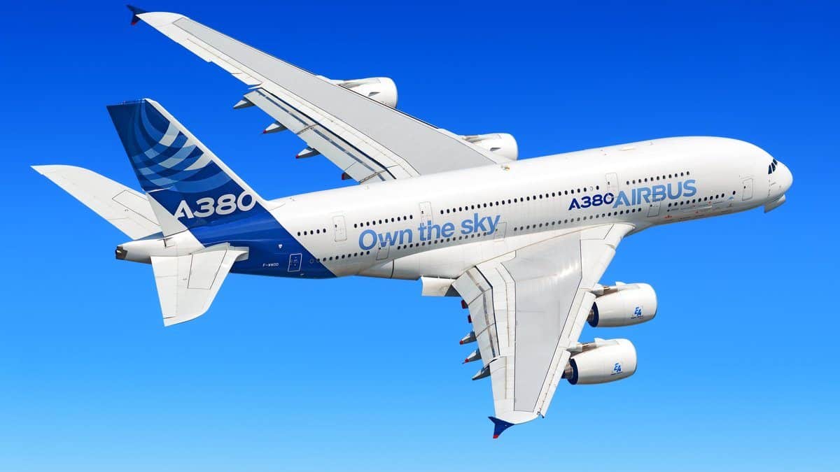 Airbus Industries EADS Airbus A380 super jumbo large wide body passenger airplane