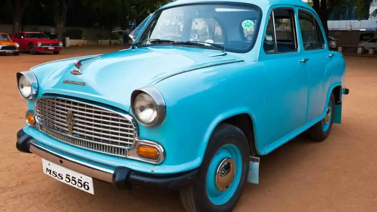 Ambassador (retro vintage car) on Heritage Car from Hindustan Motor