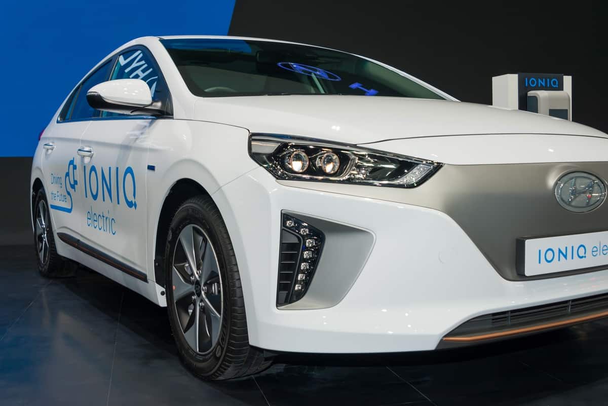 Hyundai IONIQ Electric Car concept electric car at in the big event car show Motor Expo 2018 IMPACT Arena, Muang Thong Thani in Nonthaburi, Thailand