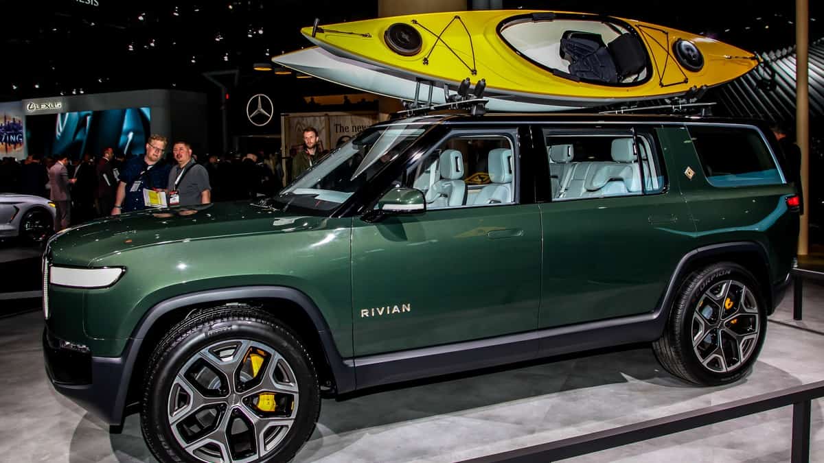 Rivian is new electric vehicle shown at the New York International Auto Show 2019, at the Jacob Javits Center