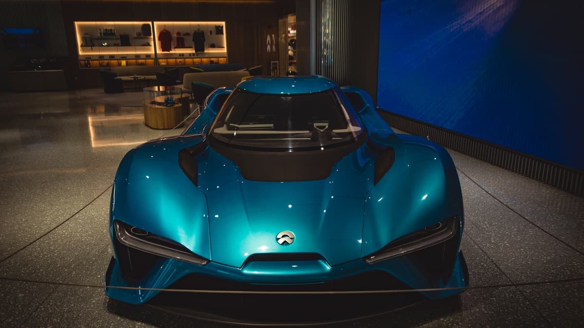 NIO EP9 in Store. This chinese electric supercar is the fastest racing car in the world