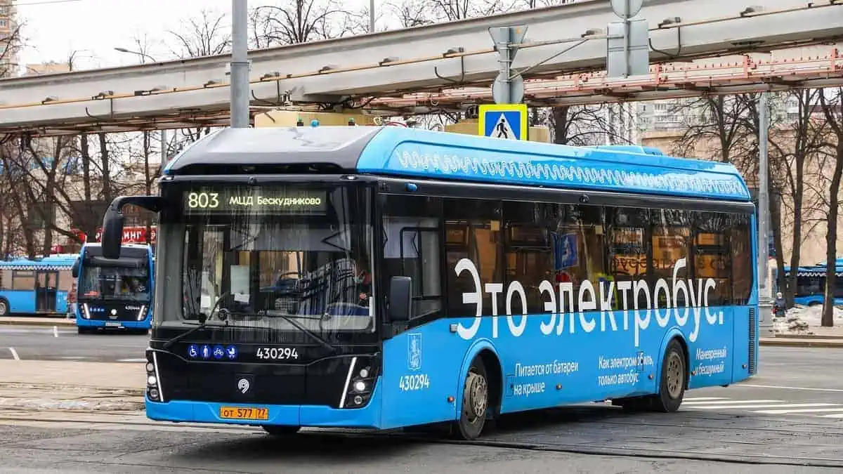 Urban electric bus Liaz 6274 in a city street
