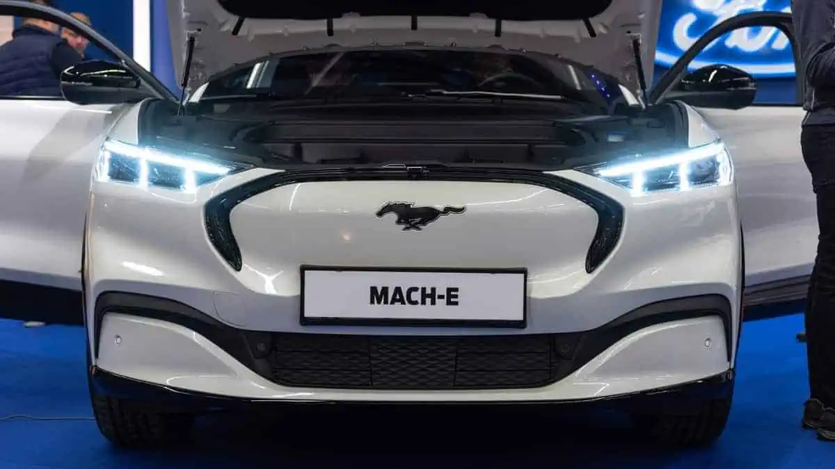 White 2021 Ford Mustang Mach-E electric car
