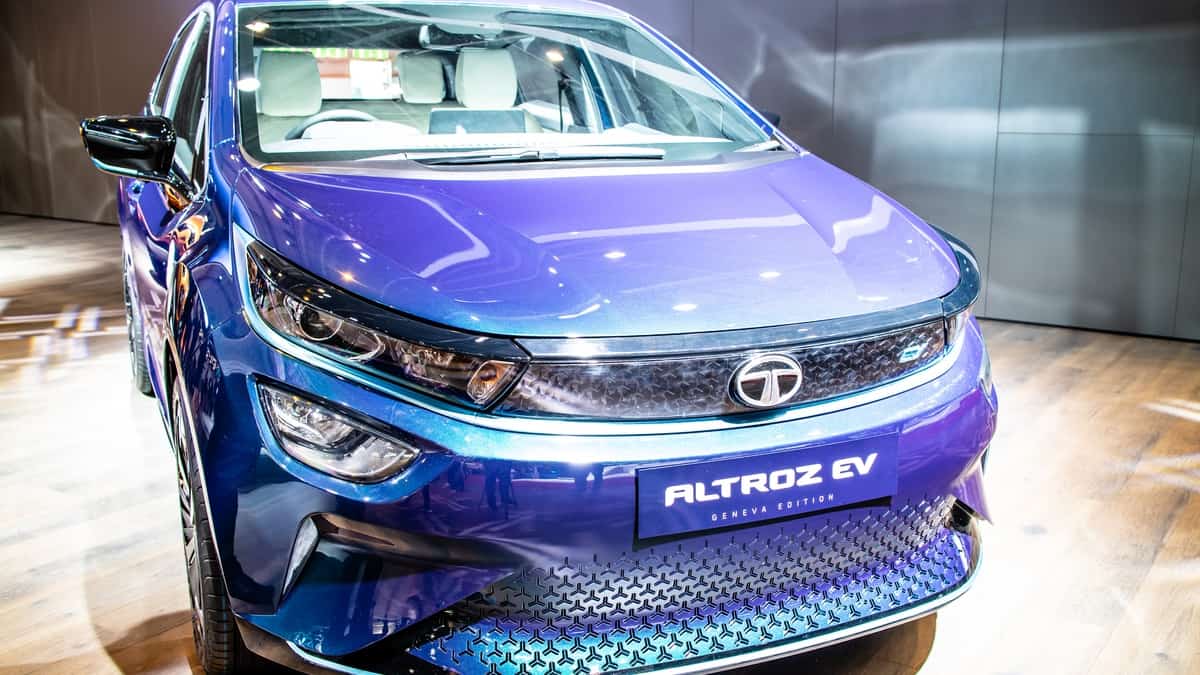 Geneva, Switzerland, March 05, 2019 Tata Altroz EV Electric Vehicle at Geneva International Motor Show, small hatchback produced by the Indian automaker Tata Motors