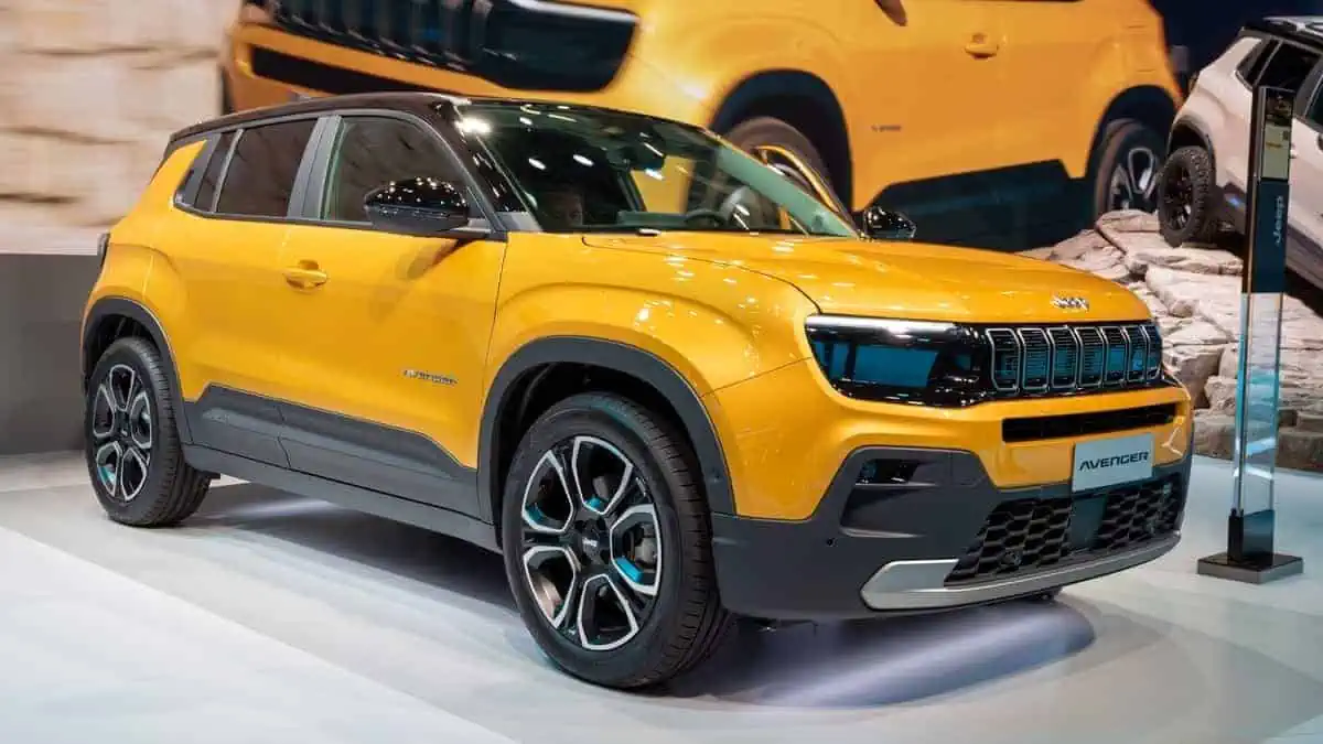 Jeep Avenger full-electric SUV car showcased at the Paris Motor Show, France - October 17, 2022.