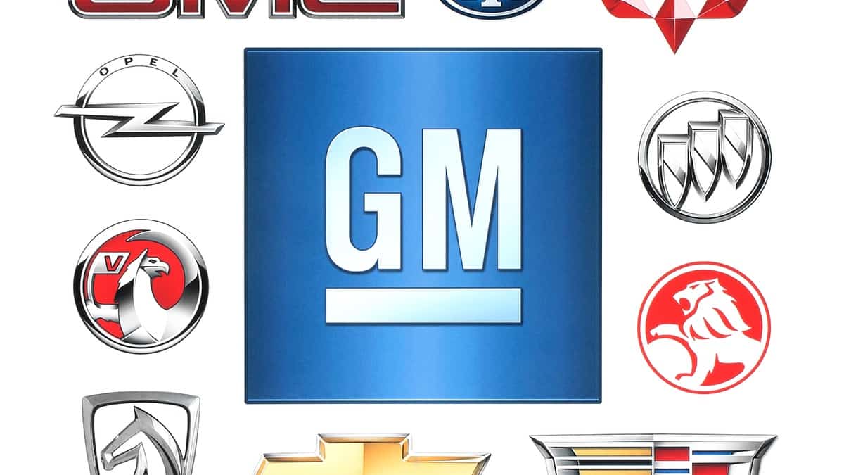 KIEV, UKRAINE - February 1, 2016Brands of General Motors Company printed on paper, such as GMC, Chevrolet, Opel, Vauxhall, Faw, Buick, Cadillac, Holden, Autobaojun, Wuling and Faw Jiefang