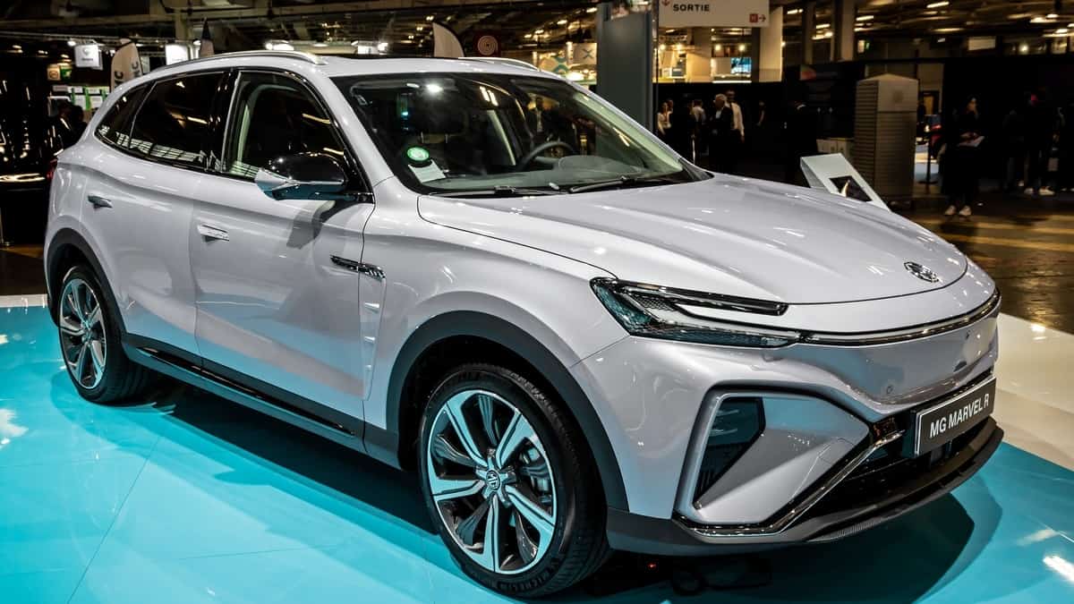 MG MARVEL R Electric compact SUV car showcased at the Paris Mondial de l_Automobile. Paris, France - October 17, 2022.