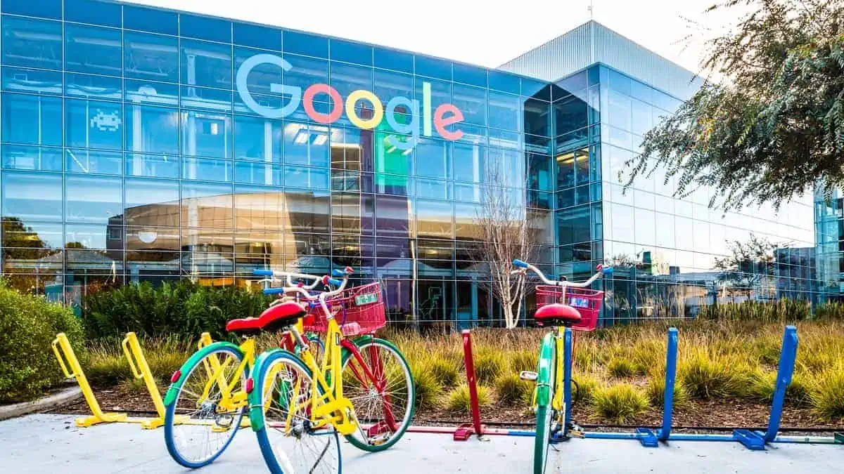 Mountain View, CaUSA December 29, 2016 Googleplex - Google Headquarters with bikes on foreground
