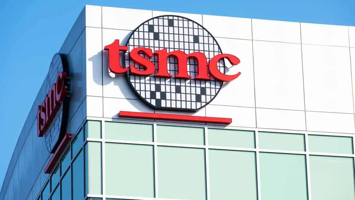 TSMC sign logo on headquarters in Silicon Valley of Taiwan Semiconductor Manufacturing Company - San Jose, California, USA - 2021