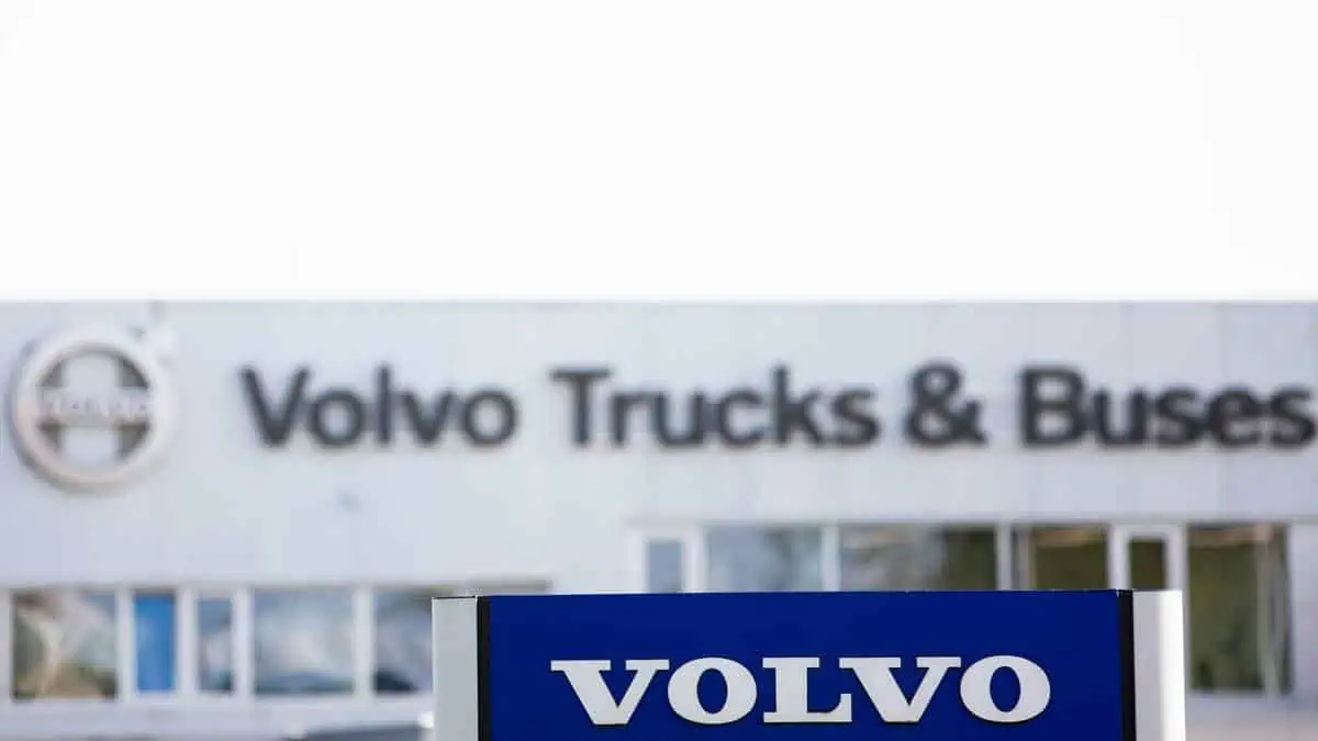 VilniusLithuania April 30, 2019 Volvo Trucks _ Buses dealership. Volvo is a Swedish multinational automaker company